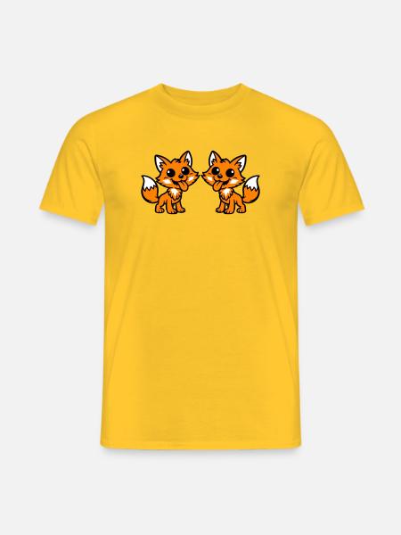Fuchs Paar - Männer T-Shirt - Gelb