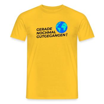 Went well again - Men's T-Shirt - yellow - Front - AI Model Male 178 dark (178cm)
