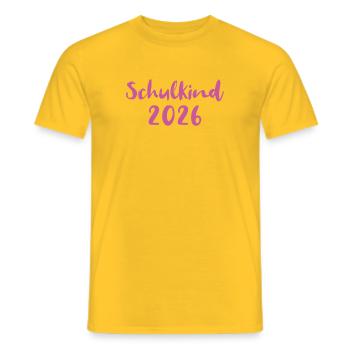 Schoolchild 2026 - Men's T-Shirt - yellow - Front - AI Model Male 178 dark (178cm)