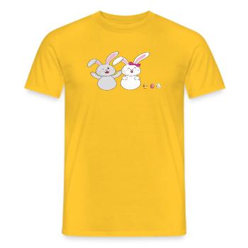 Petit lapin câlin - T-shirt homme - jaune - Devant - AI Model Male 178 dark (178cm)