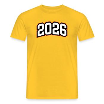 Année 2026 - T-shirt homme - jaune - Devant - AI Model Male 178 dark (178cm)