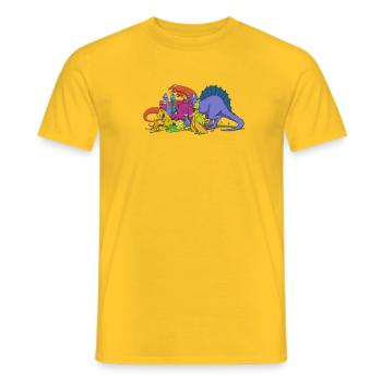 Dinosaurs are all friends - T-shirt homme - jaune - Devant - AI Model Male 178 dark (178cm)
