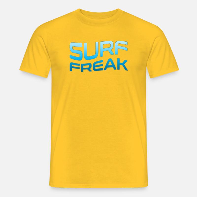 Surf Freak Blue Wave Style - Männer T-Shirt - Gelb