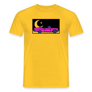 Graphisme décapotable rétro des années 80 - T-shirt homme - jaune - Devant - AI Model Male 178 dark (178cm)