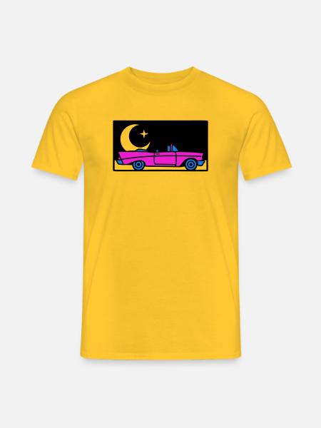 Retro 80s Convertible Graphic - Men's T-Shirt - yellow