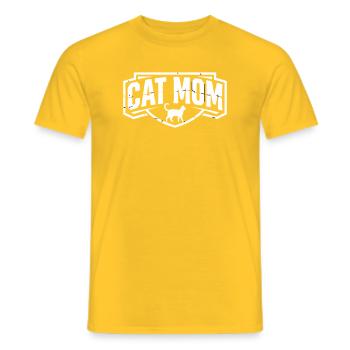 Blason vintage de la Cat Mom - T-shirt homme - jaune - Devant - AI Model Male 178 dark (178cm)