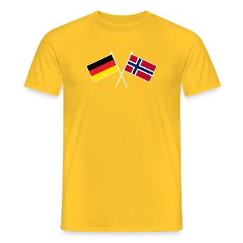 Deutschland Norwegen Freundschaftsflagge - Männer T-Shirt - Gelb - Vorne - AI Model Male 178 dark (178cm)