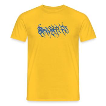 The Blue Strasbourg Souvenir (Strasbourg Streets) - Men's T-Shirt - yellow - Front - AI Model Male 178 dark (178cm)