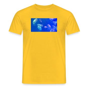 Blaues Quallenmuster - Männer T-Shirt - Gelb - Vorne - AI Model Male 178 dark (178cm)