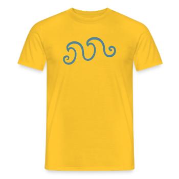 Azure Waves - Männer T-Shirt - Gelb - Vorne - AI Model Male 178 dark (178cm)