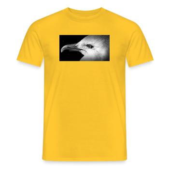 Schwarzweißes Möwenprofil - Männer T-Shirt - Gelb - Vorne - AI Model Male 178 dark (178cm)