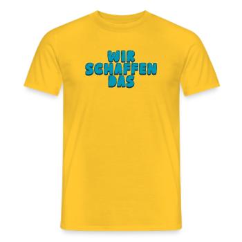 Wir schaffen das - Männer T-Shirt - Gelb - Vorne - AI Model Male 178 dark (178cm)