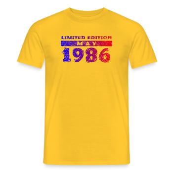 40e anniversaire Édition limitée 05/1986 - T-shirt homme - jaune - Devant - AI Model Male 178 dark (178cm)