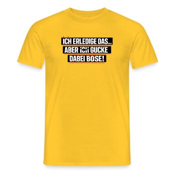 Ich mach das lustiger Büro Spruch - Männer T-Shirt - Gelb - Vorne - AI Model Male 178 dark (178cm)