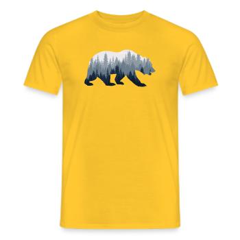 Ours de la nature de la forêt - T-shirt homme - jaune - Devant - AI Model Male 178 dark (178cm)