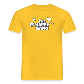 The Happy Gang – Happy Comic Style - Men's T-Shirt - yellow - Front - AI Model Male 178 dark (178cm)