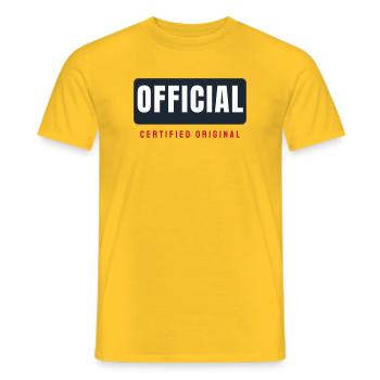 Official Lettering Bar - Official Team - Men's T-Shirt - yellow - Front - AI Model Male 178 dark (178cm)