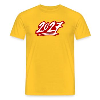2027 Jahreszahl - Männer T-Shirt - Gelb - Vorne - AI Model Male 178 dark (178cm)