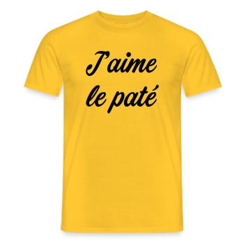 I like the paté - Men's T-Shirt - yellow - Front - AI Model Male 178 dark (178cm)