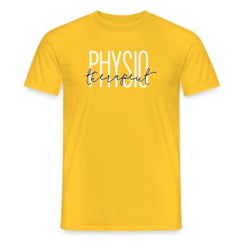 Stylish design for physiotherapist - Men's T-Shirt - yellow - Front - AI Model Male 178 dark (178cm)