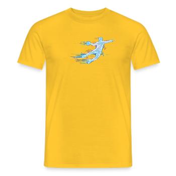 ECG de handball Battement de cœur Joueur de Handball Pouls Cadeau - T-shirt homme - jaune - Devant - AI Model Male 178 dark (178cm)