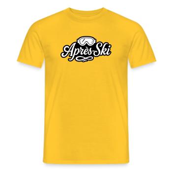 Après-ski ski goggles Piste - Men's T-Shirt - yellow - Front - AI Model Male 178 dark (178cm)