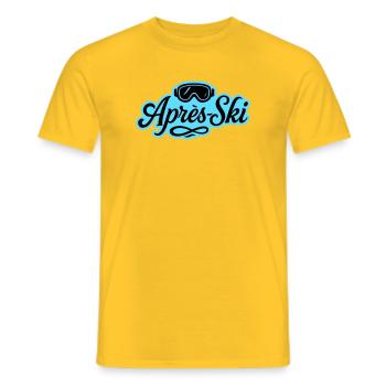 Après-ski ski goggles Piste - Men's T-Shirt - yellow - Front - AI Model Male 178 dark (178cm)