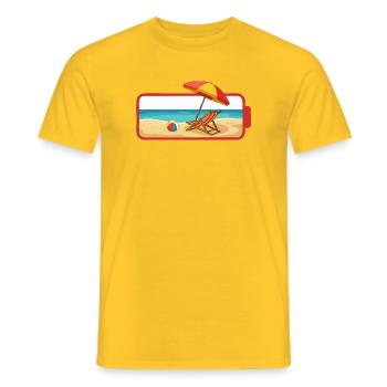 Sommer-Strandschirmstuhl - Männer T-Shirt - Gelb - Vorne - AI Model Male 178 dark (178cm)