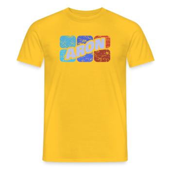 Vorname Aron - Männer T-Shirt - Gelb - Vorne - AI Model Male 178 dark (178cm)