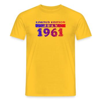 65th Birthday Limited Edition 07/1961 - Men's T-Shirt - yellow - Front - AI Model Male 178 dark (178cm)