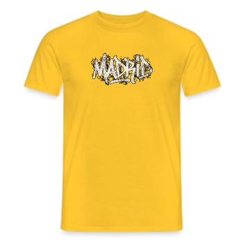 Madrid Graffiti Hip Hop - T-shirt homme - jaune - Devant - AI Model Male 178 dark (178cm)