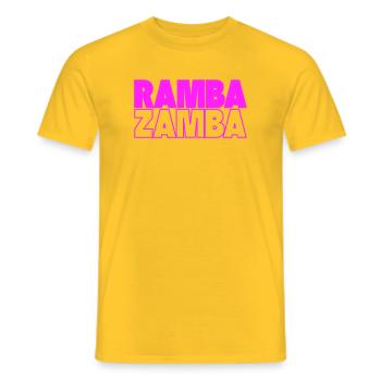 Ramba Zamba Neon Typography - Men's T-Shirt - yellow - Front - AI Model Male 178 dark (178cm)