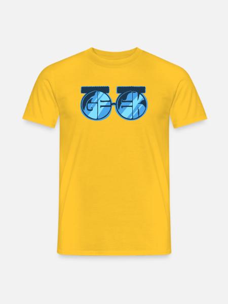 Geek, Cartoon Word - Männer T-Shirt - Gelb