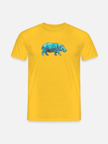 Poly Stil Nilpferd - Männer T-Shirt - Gelb