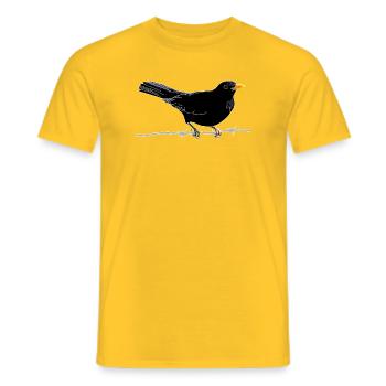 Amsel auf Stacheldraht - Männer T-Shirt - Gelb - Vorne - AI Model Male 178 dark (178cm)