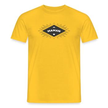 Maman d'Amour - Fête des Mères - T-shirt homme - jaune - Devant - AI Model Male 178 dark (178cm)