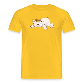 Ours endormi avec couronne – Motif d’animal mignon - T-shirt homme - jaune - Devant - AI Model Male 178 dark (178cm)