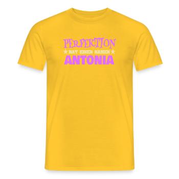 Frauenname Antonia - Männer T-Shirt - Gelb - Vorne - AI Model Male 178 dark (178cm)
