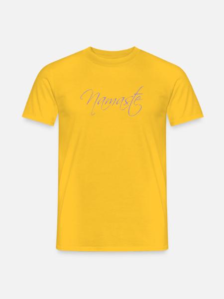 Namaste Schrift - Männer T-Shirt - Gelb