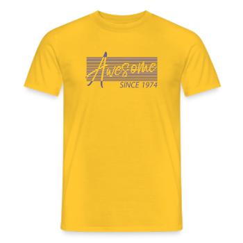 Génial depuis 1974 Anniversaire Rétro - T-shirt homme - jaune - Devant - AI Model Male 178 dark (178cm)