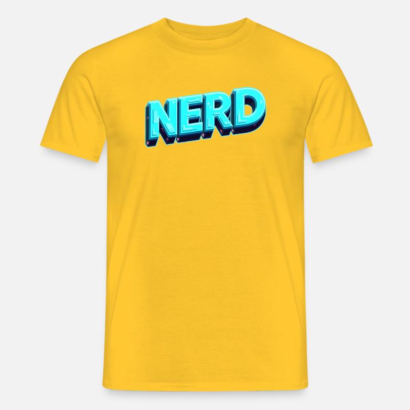 Nerd Neon 3D Retro - Männer T-Shirt - Gelb