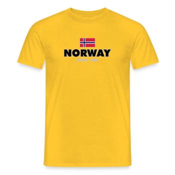 Norway - Norge - Norway - Flag - Scandinavia - Men's T-Shirt - yellow - Front - AI Model Male 178 dark (178cm)