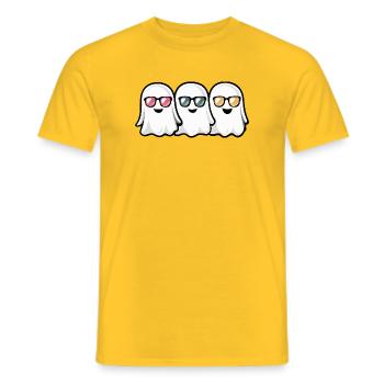 Geister Halloween - Männer T-Shirt - Gelb - Vorne - AI Model Male 178 dark (178cm)