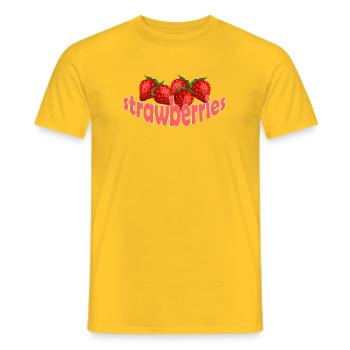 STRAWBEERIES - Männer T-Shirt - Gelb - Vorne - AI Model Male 178 dark (178cm)