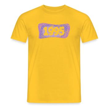 1995 - Männer T-Shirt - Gelb - Vorne - AI Model Male 178 dark (178cm)