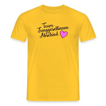 Équipe de jeune fille - T-shirt homme - jaune - Devant - AI Model Male 178 dark (178cm)