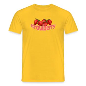 STRAWBERRY - Männer T-Shirt - Gelb - Vorne - AI Model Male 178 dark (178cm)