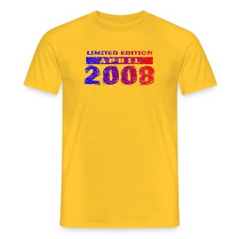18e anniversaire Édition Limitée 04/2008 - T-shirt homme - jaune - Devant - AI Model Male 178 dark (178cm)