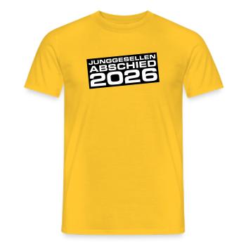 Junggesellenabschied 2026 Jga - Männer T-Shirt - Gelb - Vorne - AI Model Male 178 dark (178cm)