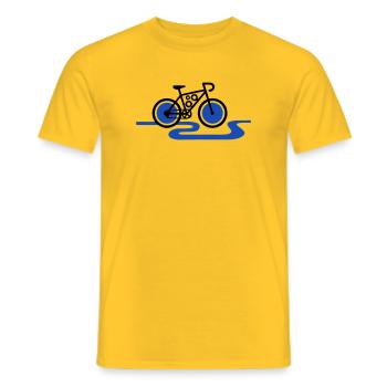 Moteur à engrenages moderne pour vélo électrique - T-shirt homme - jaune - Devant - AI Model Male 178 dark (178cm)